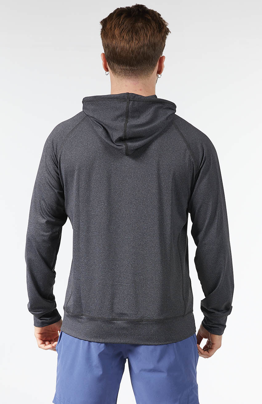 Vintage Black / Charcoal Gray hoodie from back side
