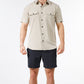 Khaki double pocket shirt with short
