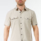 Khaki double pocket shirt for men